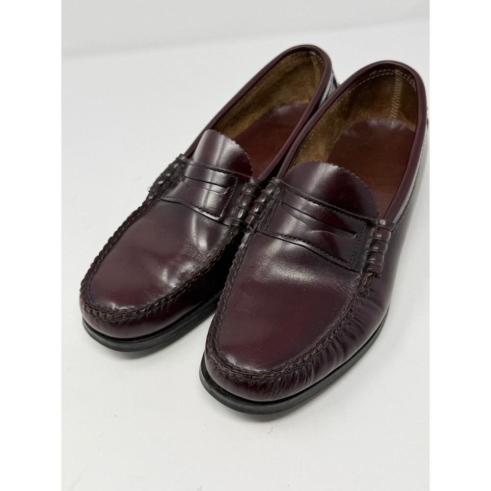 Dexter USA Burgundy Leather Penny Loafers Mens 8D Handsewn